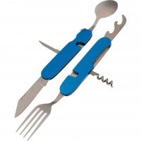 Многофункциональный походный нож (ложка,вилка,нож) 6-в-1, синий купить в Тамбове