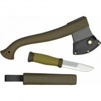 Набор Morakniv Outdoor Kit MG, нож Morakniv 2000 сталь Sandvik 12C27, цвет зеленый + топор купить в Тамбове