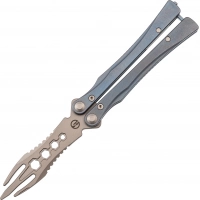 Нож-бабочка со сменным лезвием Maxace Loran Blue, сталь M390, рукоять титан купить в Тамбове