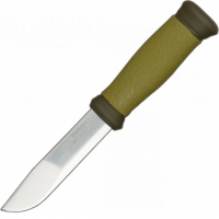 Нож с фиксированным лезвием Morakniv 2000, сталь Sandvik 12C27, рукоять пластик/резина, зеленый купить в Тамбове