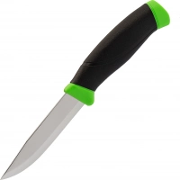 Нож с фиксированным лезвием Morakniv Companion Green, сталь Sandvik 12C27, рукоять пластик/резина, зеленый купить в Тамбове