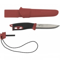 Нож с фиксированным лезвием Morakniv Companion Spark Black Red, сталь Sandvik 12C27, рукоять резина/пластик купить в Тамбове