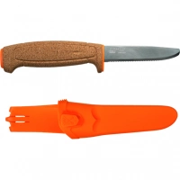 Нож с фиксированным лезвием Morakniv Floating Serrated Knife, сталь Sandvik 12C27, рукоять пробковая купить в Тамбове