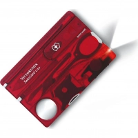 Швейцарская карта Victorinox SwissCard Lite, сталь X50CrMoV15, рукоять ABS-пластик, полупрозрачный красный купить в Тамбове