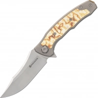 Складной нож Maxace Halictus Mokume, сталь M390, рукоять Mokume/Titanium купить в Тамбове