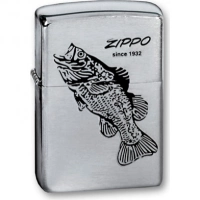 Зажигалка ZIPPO Black Bass Brushed Chrome, латунь с никеле-хром. покрыт., серебр., матов., 36х56х12мм купить в Тамбове