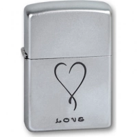 Зажигалка ZIPPO Love Satin Chrome, латунь с никеле-хромовым покрыт., серебр., матовая, 36х56х12 мм купить в Тамбове